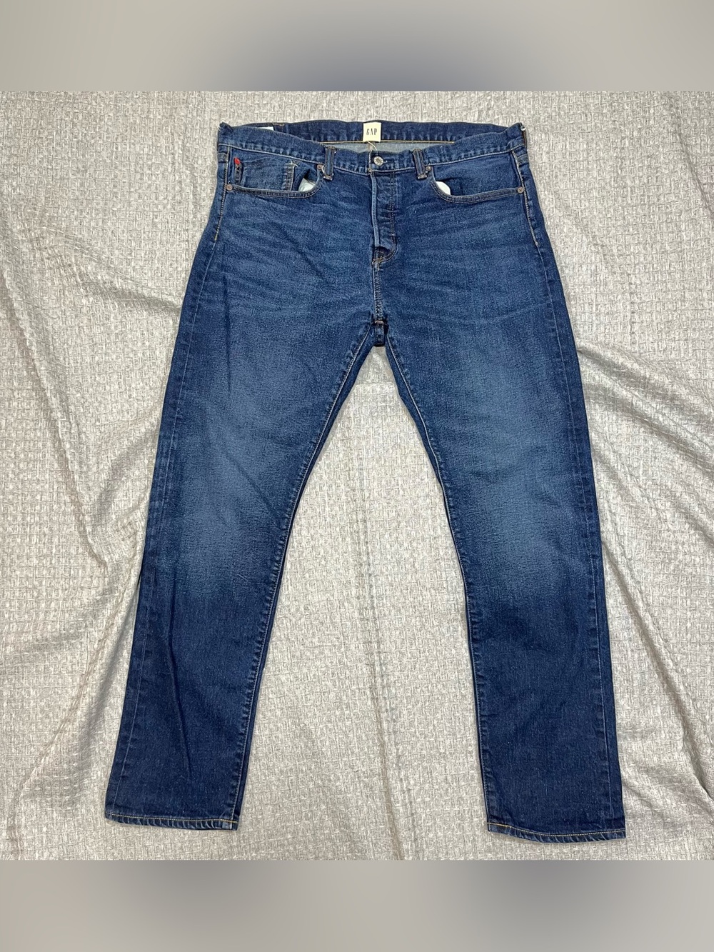 Gap Men’s Cone Denim Raw Selvedge Denim Slim Fit Dark Wash Jeans 38X32